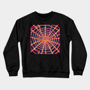 Electric Web Weaves: Neon Spider Web Crewneck Sweatshirt